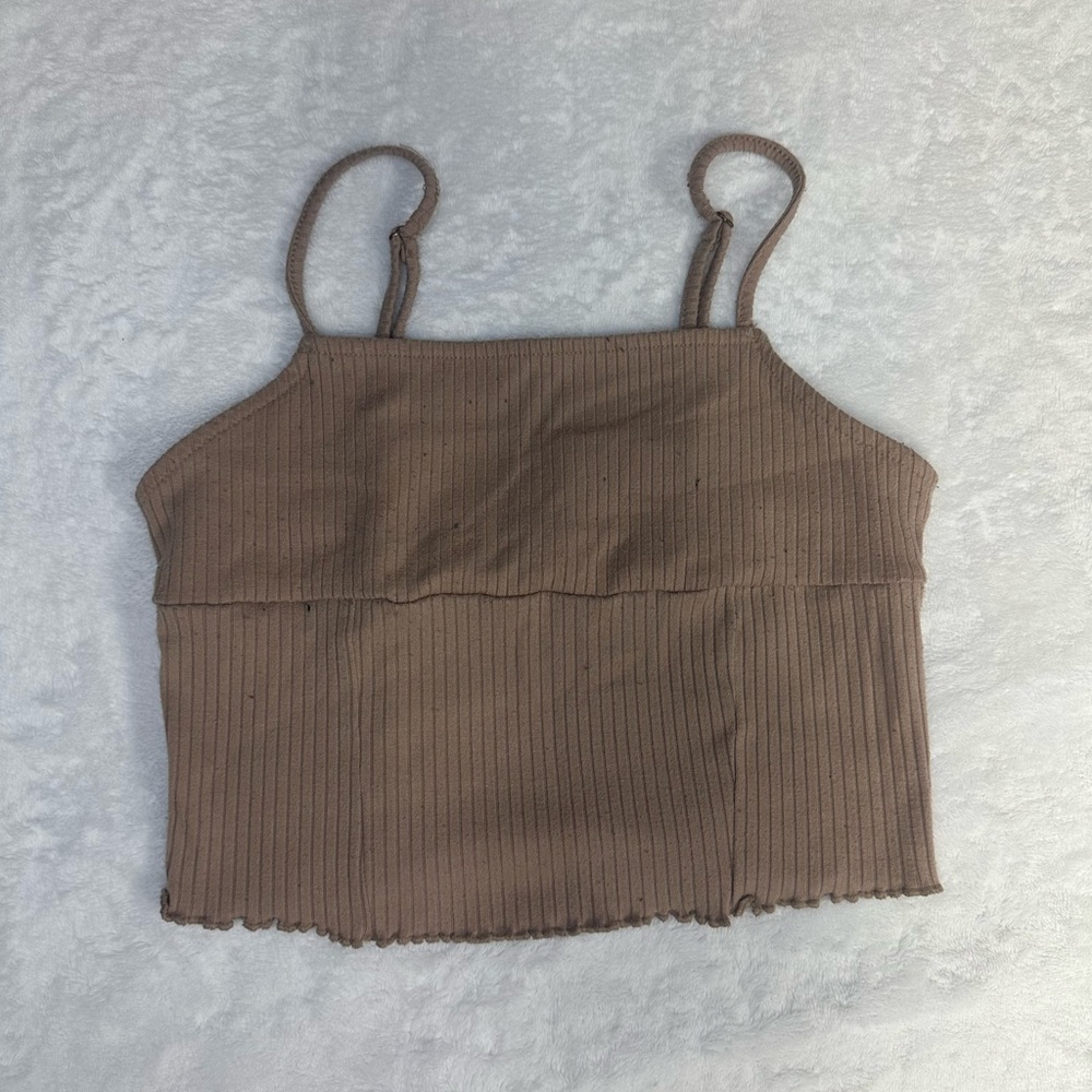 *Forever 21* Tan Tank Crop Ribbed Women's Top